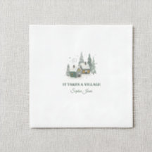 Minimalistischer Winter "Es braucht ein Dorf" Baby