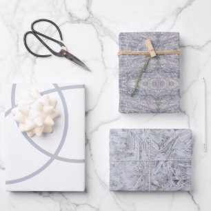 Minimalistischer Winterschneefrost Geschenkpapier Set