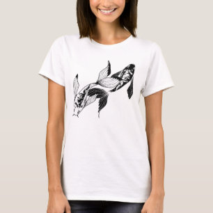Minimalistischer Yin Yang Koi Fisch T-Shirt