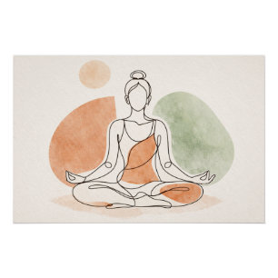 Minimalistischer Yoga-Meditationsposter mit Glanze Poster