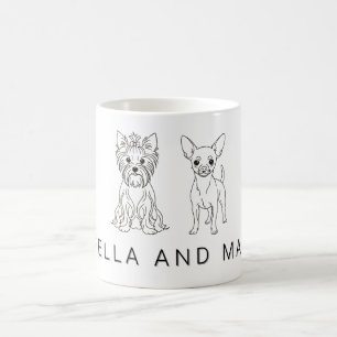 Minimalistischer Yorkie & Chihuahua Benutzername Kaffeetasse
