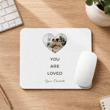 Minimalistischer You Are Loved Foto-Mauspad
