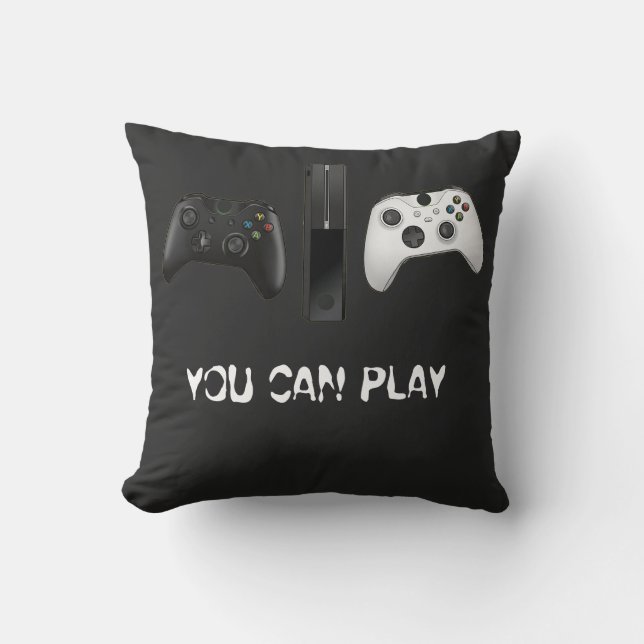 Minimalistischer "You Can Play"-Spielcontroller  Kissen (Vorderseite)