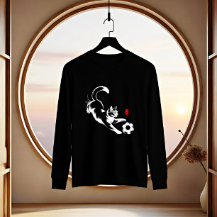 Minimalistischer Zen Lucky Cat Frauen Kunstfußball Tri-Blend Shirt