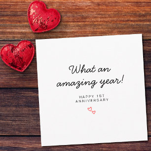 Minimalistisches 1-jähriges Hochzeitstag Karte