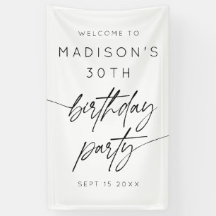 Minimalistisches 30. Geburtstag Party Willkommen Banner