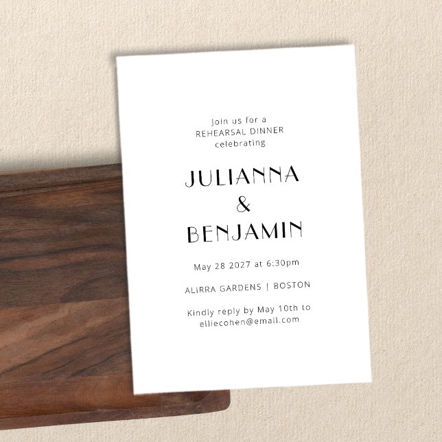 Minimalistisches Abendessen in Schwarz und Weiß mi Einladung (Von Creator hochgeladen)