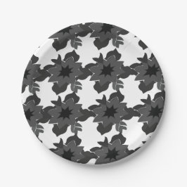 Minimalistisches Abstraktes Blumenmuster Pappteller