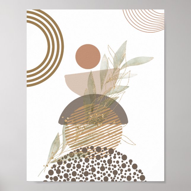 Minimalistisches Abstraktes Boho-Design Poster (Vorne)