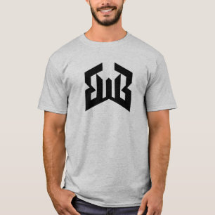 Minimalistisches abstraktes BWB-Buchstaben-Monogra T-Shirt