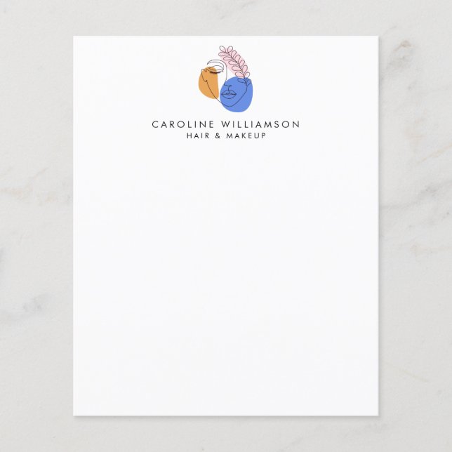 Minimalistisches Abstraktes Face Line Art Business (Vorderseite)