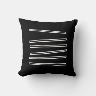 Minimalistisches abstraktes geometrisches Schwarz- Kissen