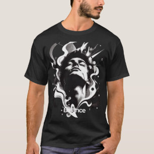 Minimalistisches abstraktes Gesicht Balance Herren T-Shirt