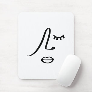 Minimalistisches Abstraktes Gesicht Modernes Kunst Mousepad