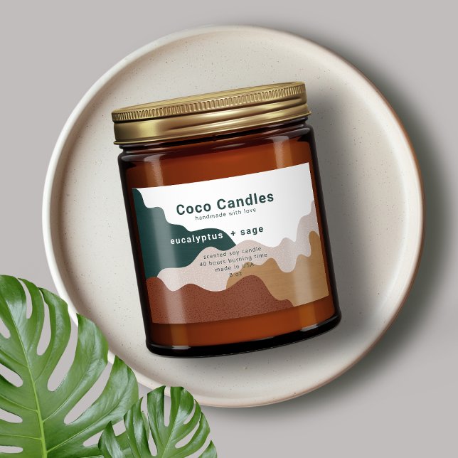 Minimalistisches Abstraktes Kerzenprodukt Lebensmitteletikett (Von Creator hochgeladen)