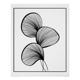 Minimalistisches Abstraktes Leaf Line Art - Modern Poster