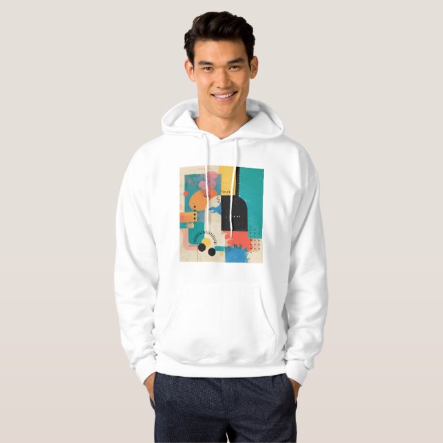 Minimalistisches Abstraktes Poster der 90er Jahre Hoodie (Vorne ganz)