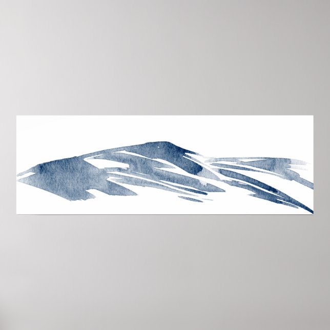 Minimalistisches Abstraktes Schieferwasser Poster (Vorne)