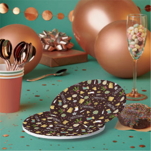 Minimalistisches Abstraktes Weihnachtsmuster Pappteller