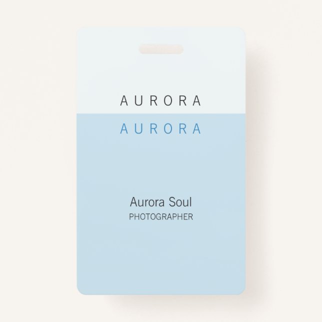 Minimalistisches Abzeichen mit zwei Tonen Blue Nam Ausweis (Vorderseite)