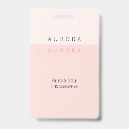 Minimalistisches Abzeichen mit zwei Tonen rosa Nam Ausweis