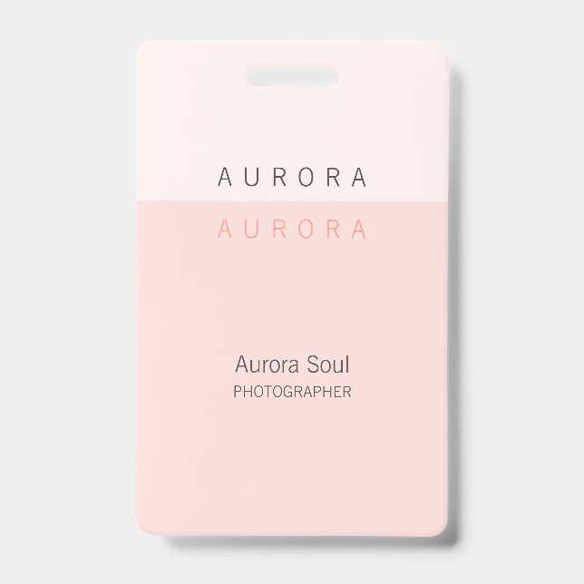 Minimalistisches Abzeichen mit zwei Tonen rosa Nam Ausweis (Vorderseite)