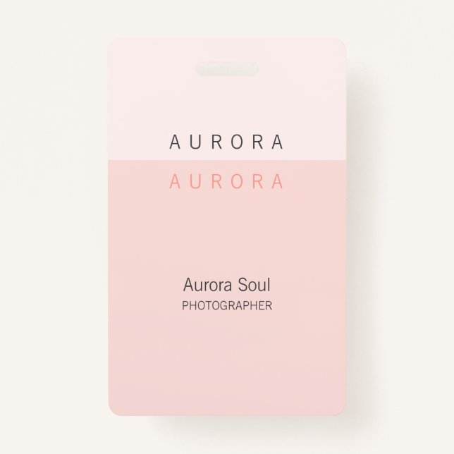 Minimalistisches Abzeichen mit zwei Tonen rosa Nam Ausweis (Vorderseite)
