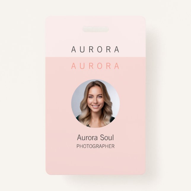 Minimalistisches Abzeichen mit zwei Tonen rosa Nam Ausweis (Vorderseite)
