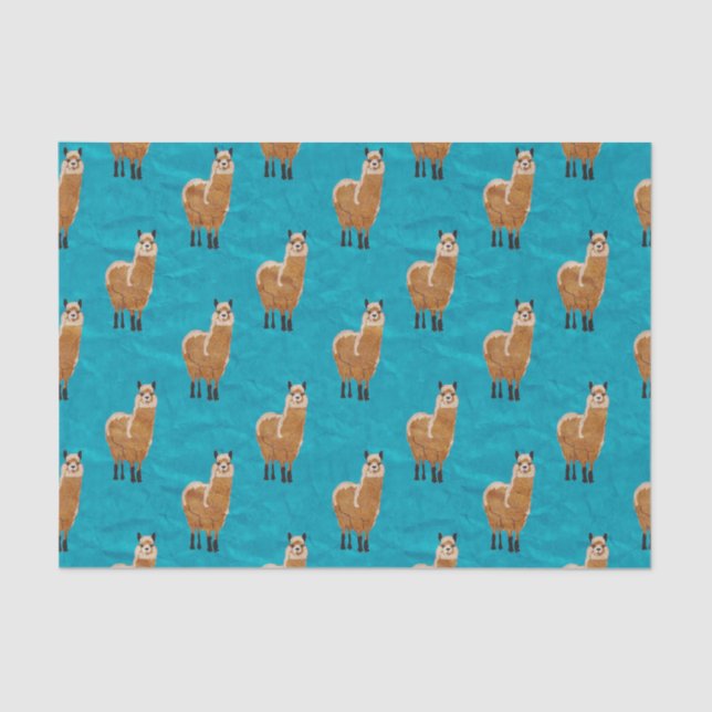 Minimalistisches Alpaca Design Tissue Paper Seidenpapier (Vorderseite)