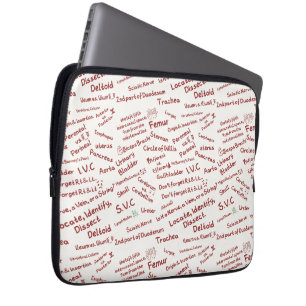 Minimalistisches Anatomie-Doodle-Muster-Laptop-Hül Laptopschutzhülle