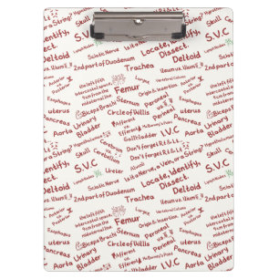 Minimalistisches Anatomie-Muster Medizinischer Fac Klemmbrett