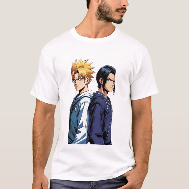 Minimalistisches Anime-Krieger-Shirt T-Shirt (Vorderseite)