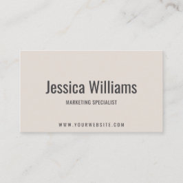 Minimalistisches anpassbares professionelles Beige Visitenkarte