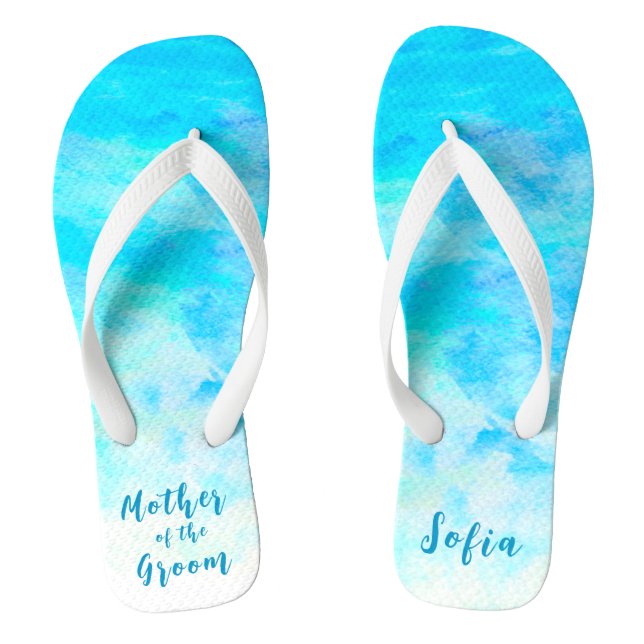 Minimalistisches Aqua Blue Gradient Mother of the  Flip Flops (Fußbett)
