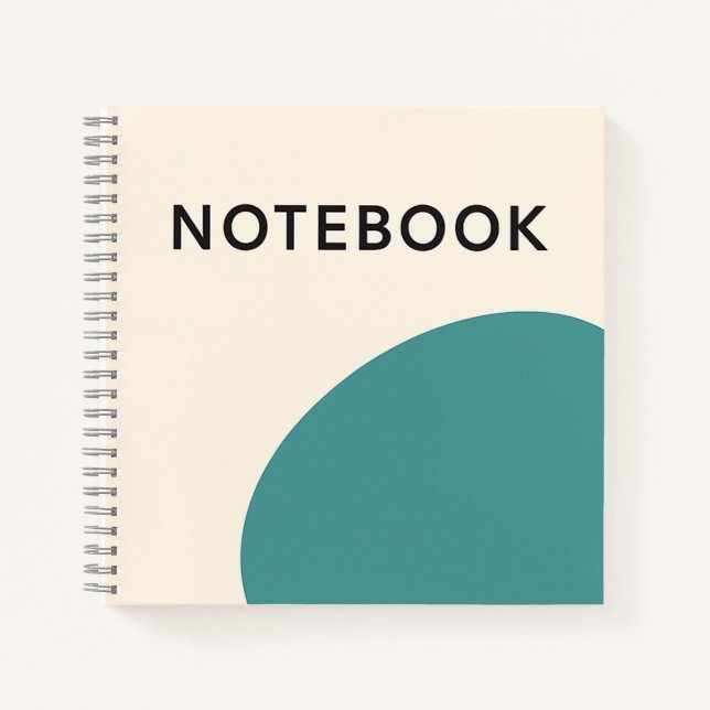 Minimalistisches Aquamarines Notebook Notizbuch (Vorderseite)