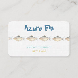 Minimalistisches Aquarell Fischrestaurant Visitenkarte
