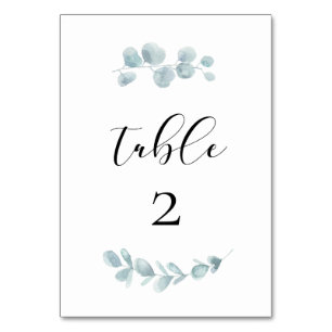 Minimalistisches Aquarell Tischnummer