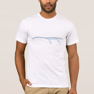 Minimalistisches aquatisches Plesiosaurier-Grafikd T-Shirt