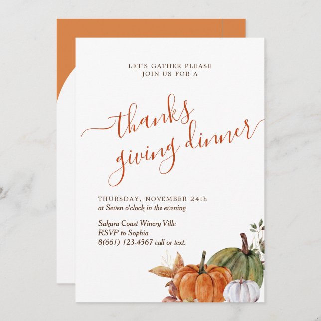 Minimalistisches Arch-Foto dank Dinner Einladung (Vorne/Hinten)