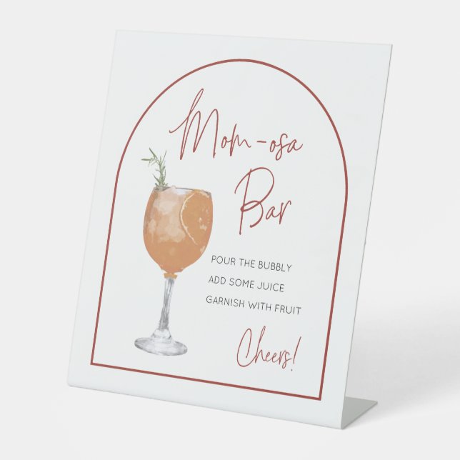 Minimalistisches Arch Momosa Bar Baby Duschtisch S Sockelschild (Vorderseite)