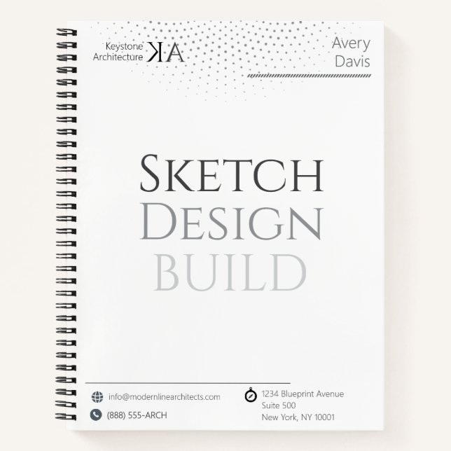 Minimalistisches Architekturjournal mit Kalender 2 Notizbuch (Vorderseite)