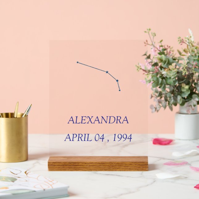 Minimalistisches Aries-Sternbild-Acrylschild - Per Acrylschild (Hochzeit)