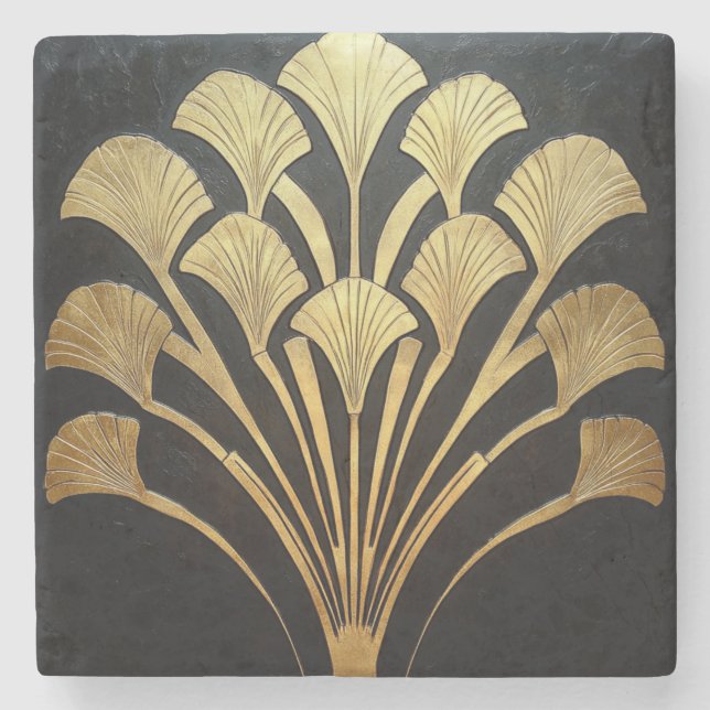 Minimalistisches Art Deco Steinuntersetzer (Vorderseite)