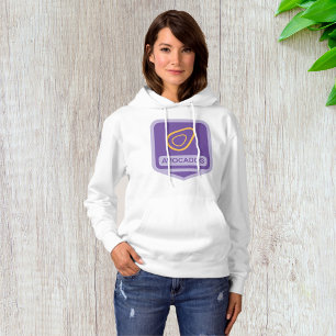 Minimalistisches Avocado-Abzeichen in Lila und Gol Hoodie
