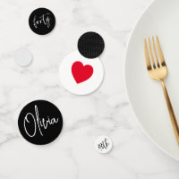Minimalistisches B&W Geometric 40. Geburtstag Rote