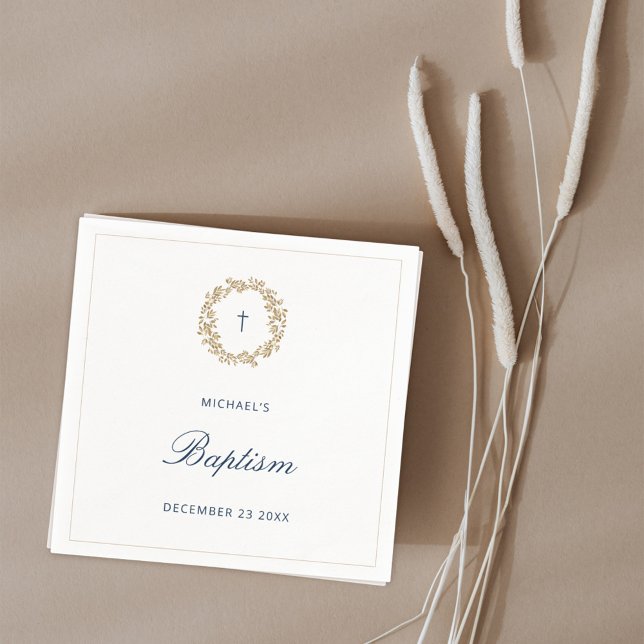 Minimalistisches Baby-Baby-Taufen Christening Serviette (Von Creator hochgeladen)