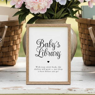 Minimalistisches "Baby-Bibliothek"-Baby-Shower-Sch Poster