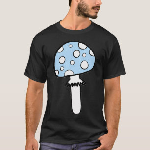 Minimalistisches Baby Blue Mushroom Food im Wald T-Shirt