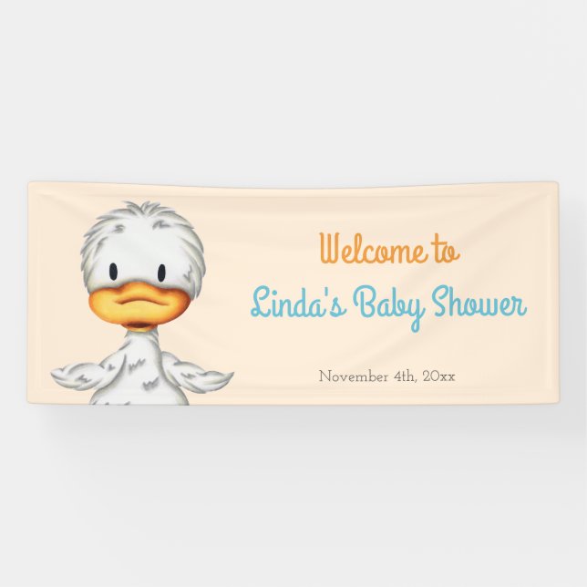Minimalistisches Baby Duck Gender Neutral Baby Duw Banner (Horizontal)