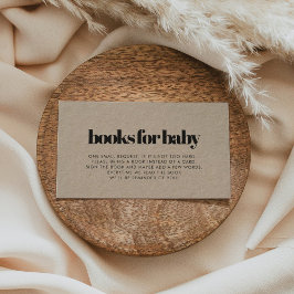 Minimalistisches Baby-Duschbuch Visitenkarte